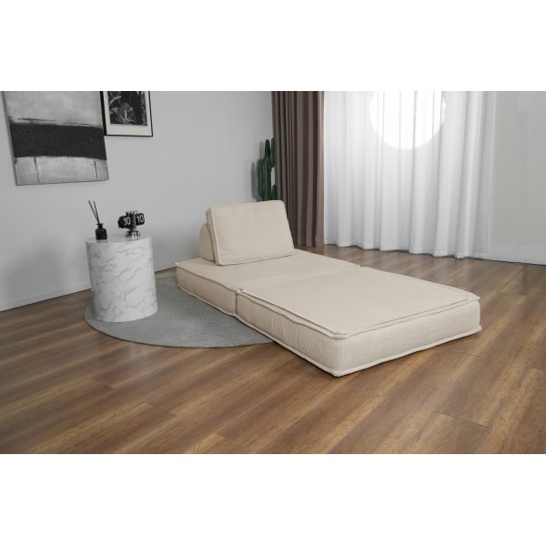 Bäddfåtölj i beige manchester Bäddfåtölj i beige manchester