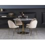 Plaza matgrupp, marmorbord med 4 st Plaza sammetsstolar - Beige/Vit/Mssing