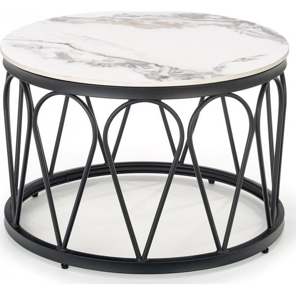 Table basse Formosa 60 cm - Marbre blanc/noir