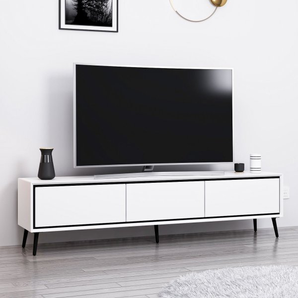 Mandy TV-bänk - Svart/vit Mandy TV-bänk - Svart/vit