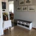 Kundbild Malou bänk med förvaring - Vit/brungrå: Praktiskt