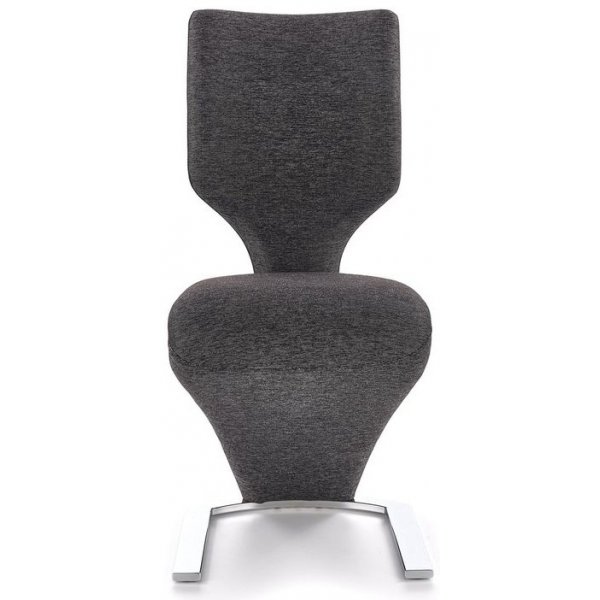 Chaise de salle à manger Zackary - Gris/noir (Tissu/PU) - Chrome Chaise de salle à manger Zackary - Gris/noir (Tissu/PU) - Chrome