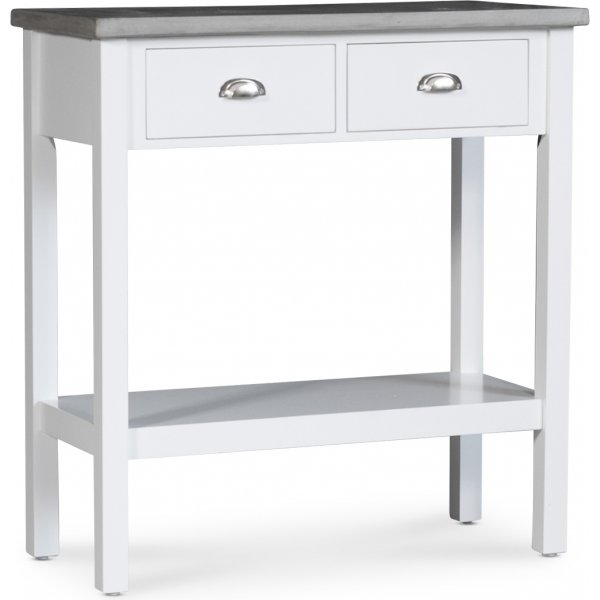 Console blanche avec plateau en ciment - Hugo + Pieds de meubles Console blanche avec plateau en ciment - Hugo + Pieds de meubles