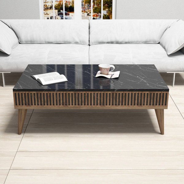 Milan soffbord 105 x 60 cm - Valnöt/svart Milan soffbord 105 x 60 cm - Valnöt/svart