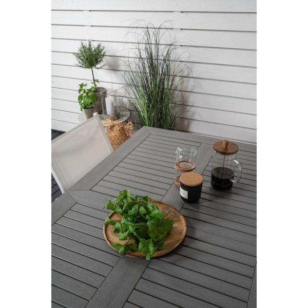 Albany utematgrupp med 4 st Santorini stolar - Grå/Vit Albany utematgrupp med 4 st Santorini stolar - Grå/Vit