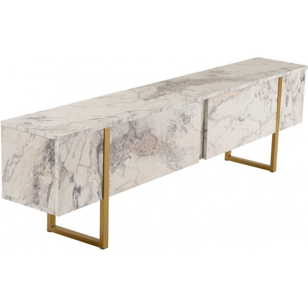 Meuble TV Serenity - Marbre blanc/or Meuble TV Serenity - Marbre blanc/or