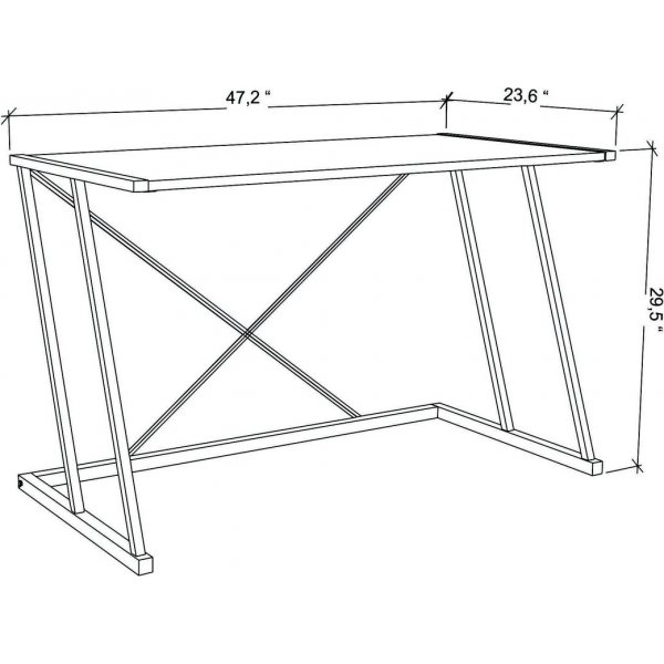 Bureau Adlade 114 x 60 cm - Blanc/chne