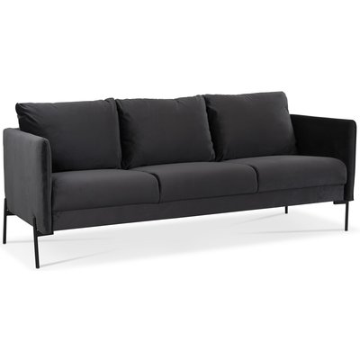 Kingsley 3-sits soffa grå sammet