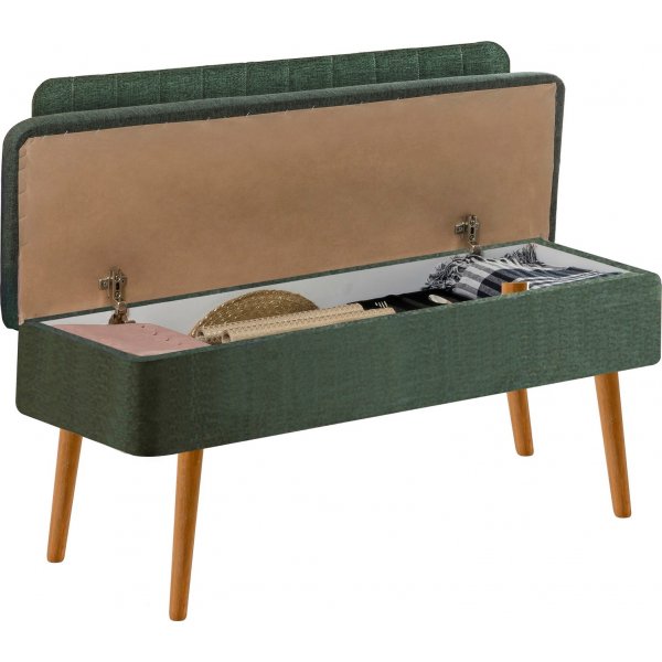 Vina sittbnk med ryggstd - Furu/grn