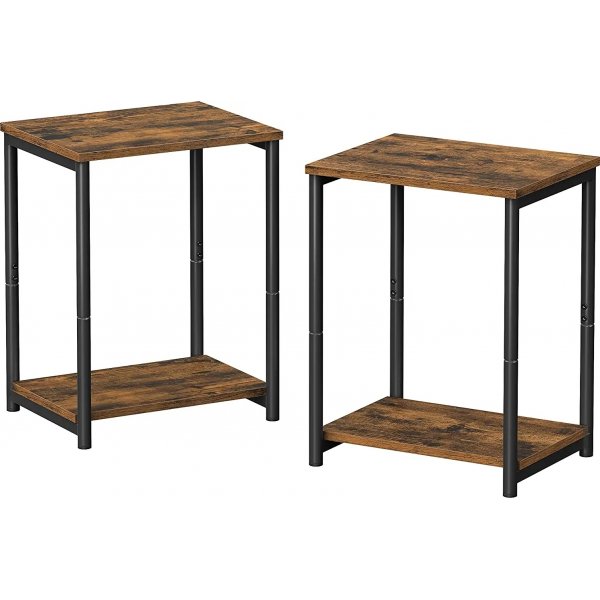 Emrik sidobord 38,5 x 30 cm, 2-pack - Brun/svart