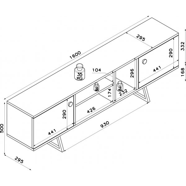 Sally TV-bänk - Antracit/ek Sally TV-bänk - Antracit/ek