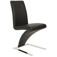 Zion Curve stol - Svart Pu / Krom Zion Curve stol - Svart Pu / Krom