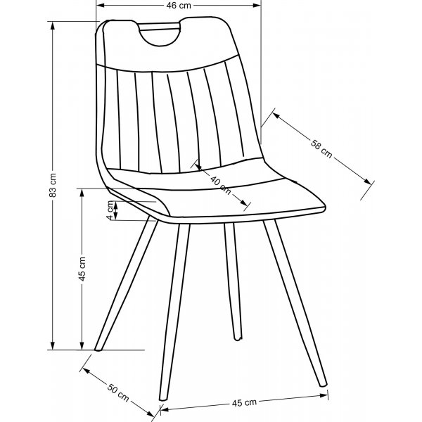 Chaise de salle à manger Cadeira 521 - Gris Chaise de salle à manger Cadeira 521 - Gris