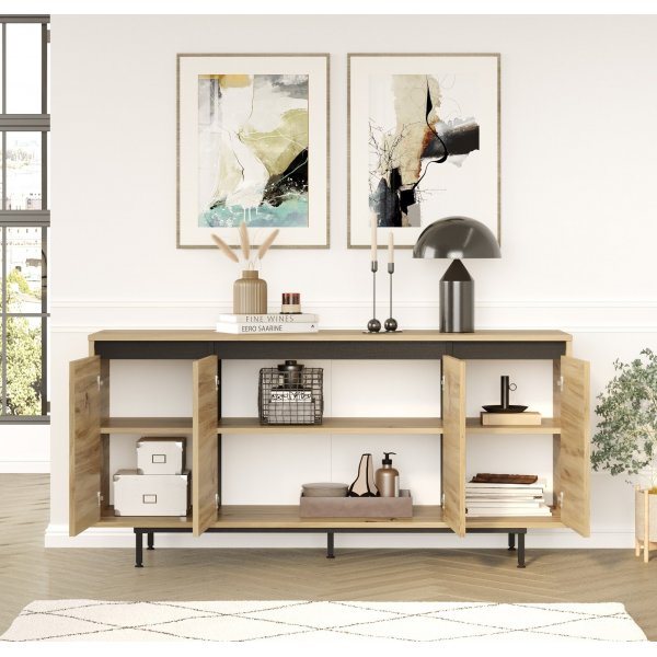 Luvio dressoir 30 - Eiken/zwart Luvio dressoir 30 - Eiken/zwart