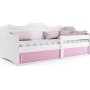 Julia barnsng 80 x 160 cm - Vit/rosa
