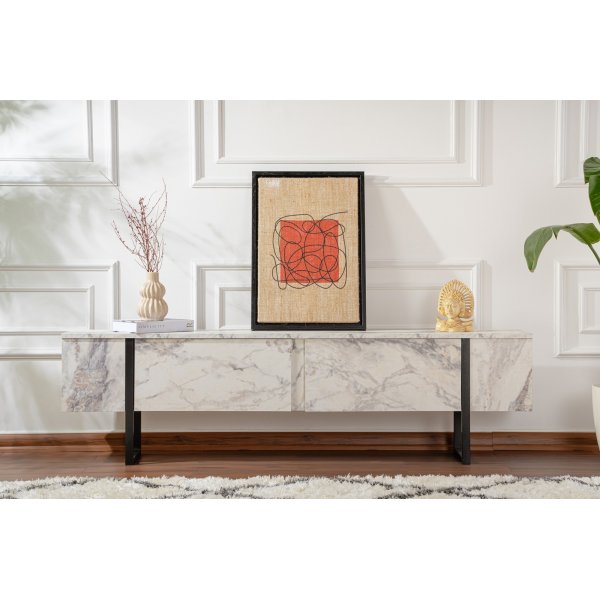 Serenity TV-bänk - Freesia marmor/svart Serenity TV-bänk - Freesia marmor/svart