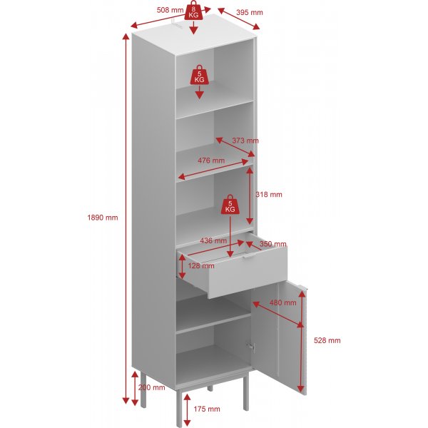Soma vitrinekast - Zwart/espresso