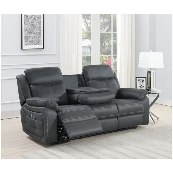 Canap inclinable Teddy 3 places lectrique - Gris