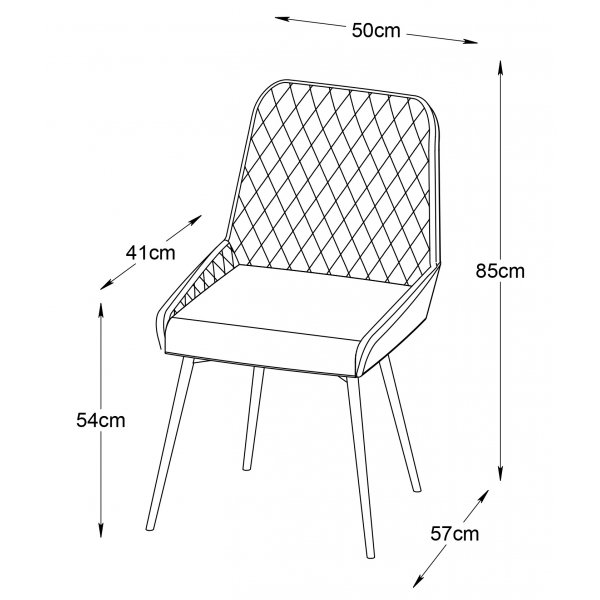 Carina stol i brun PU med diamant mönster Carina stol i brun PU med diamant mönster