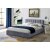 Cadre de lit Montreal 140x200 cm en velours gris avec rangement