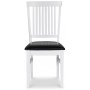 Fr stol med ribbor och PU sits - Vit / Svart + Mbeltassar