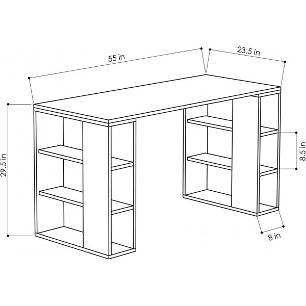 Bureau Colmar 140x60 cm - Blanc/chêne Bureau Colmar 140x60 cm - Blanc/chêne