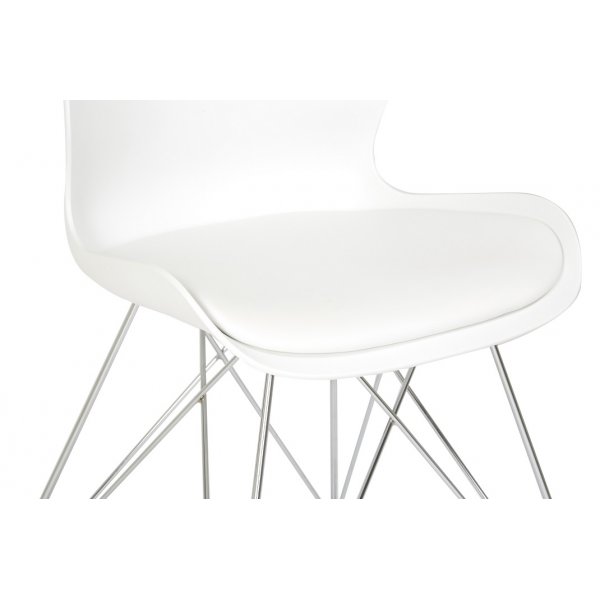 Shello matstol - Vit/krom