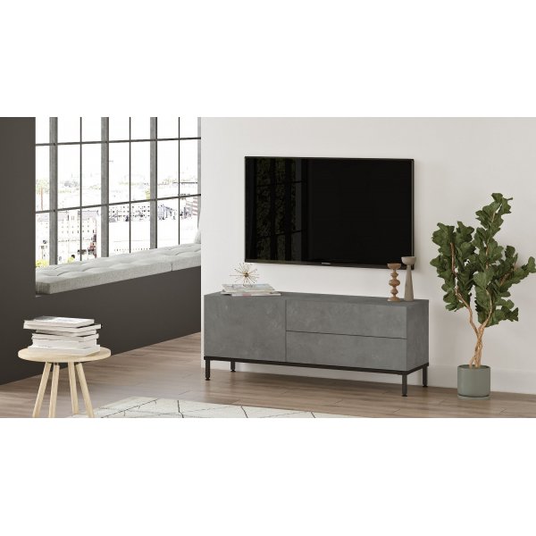 Luvio TV-bänk 5 - Silver/svart Luvio TV-bänk 5 - Silver/svart