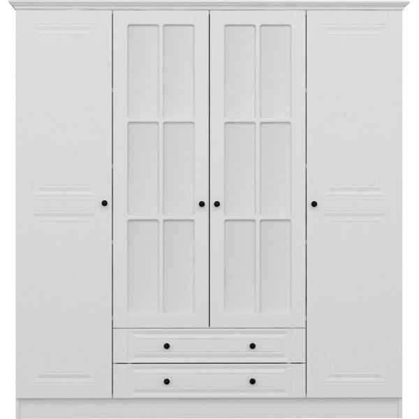 Armoire Capeto avec portes miroir, 180x52x190 cm, variante B - Blanc