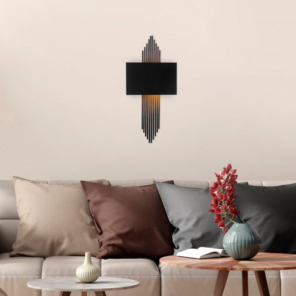 Harmonische wandlamp - Zwart