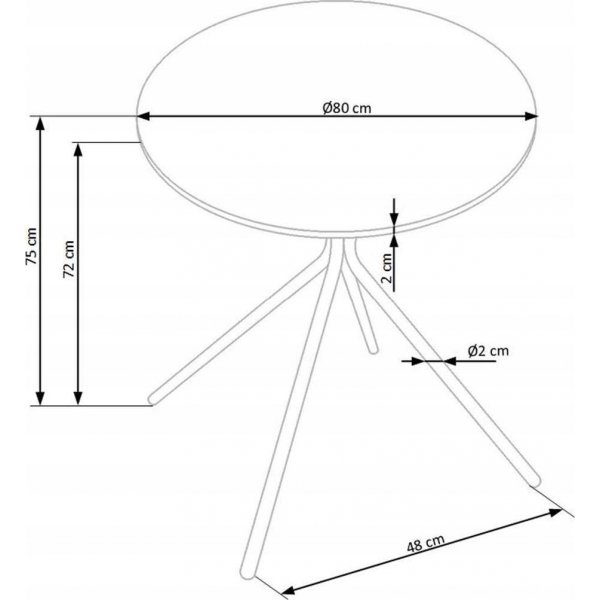 Petite table à manger ronde Brooks blanche Ø80 cm Petite table à manger ronde Brooks blanche Ø80 cm