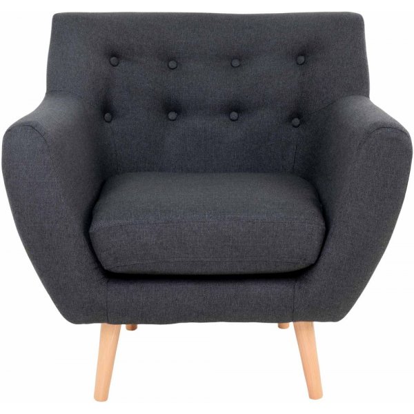 Monte Fåtölj - Mörkgrå/bok Monte Fåtölj - Mörkgrå/bok