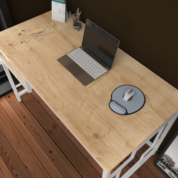 Kennesaw skrivbord 120 x 60 cm - Vit/ek Kennesaw skrivbord 120 x 60 cm - Vit/ek