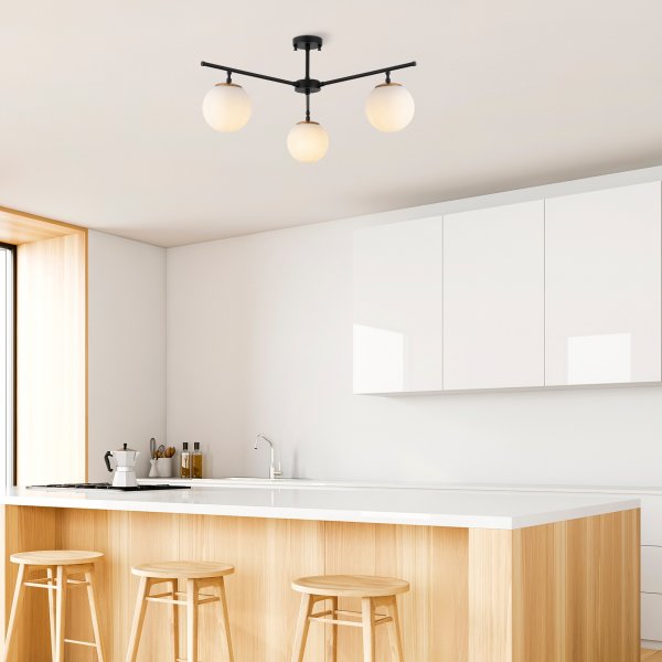 Atlas taklampa 10250 - Svart/guld/vit