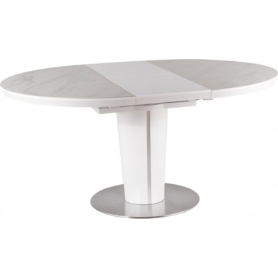 Orbit förlängningsbart matbord 120x120-160 cm - Vit keramisk marmor