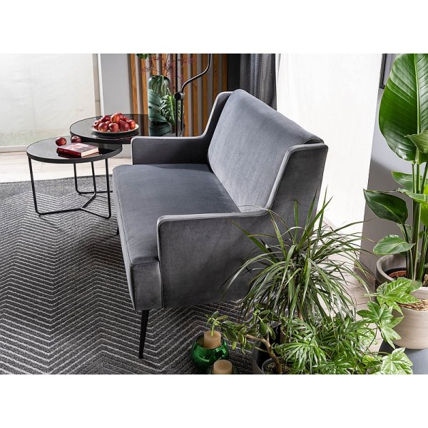 Canapé 2 places Gemma - Velours gris Canapé 2 places Gemma - Velours gris