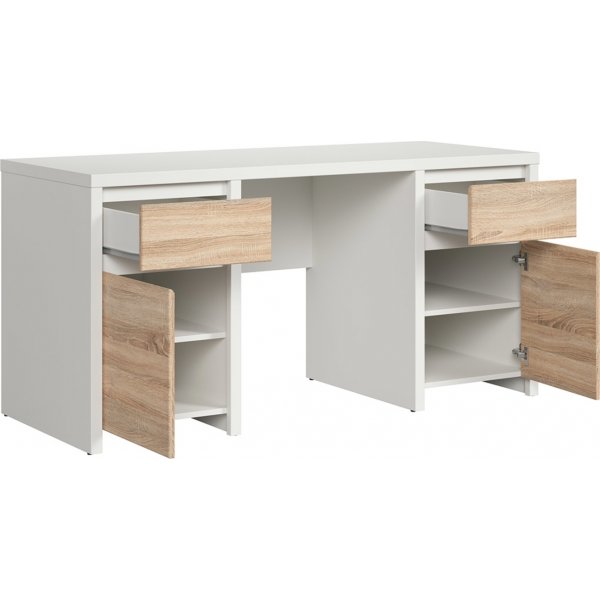 Bureau Caspian 160 x 65 cm - Blanc/chne
