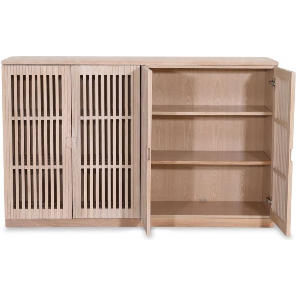 Level sideboard i whitewash med drrar i ribbor B40 cm