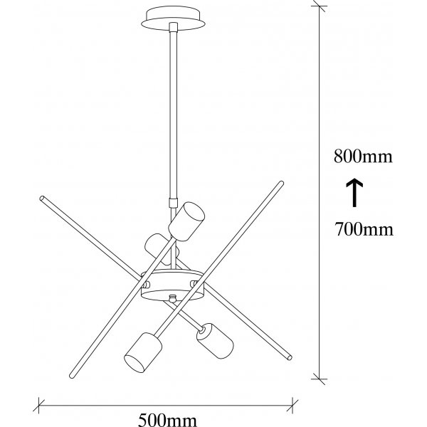 Plafonnier Parazit 3871 - Noir/nickel