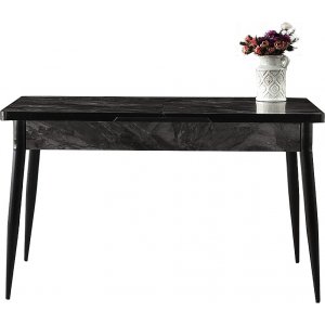 Metalen eettafel 130-160 cm - Zwart