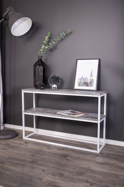 Charlotte avlastningsbord - Vit/betongimitation Charlotte avlastningsbord - Vit/betongimitation