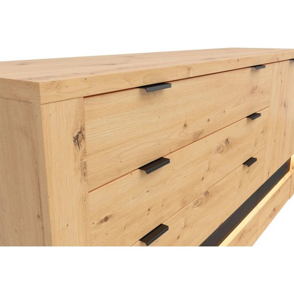 Buffet Ostia - Chne artisanal/chne noir