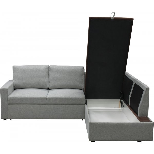 Tärnö bäddsoffa med öppet avslut - Ljusgrå + Textilrengöring för möbler Tärnö bäddsoffa med öppet avslut - Ljusgrå + Textilrengöring för möbler