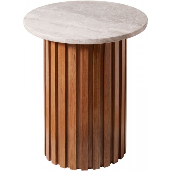 Matisse runt lampbord 50 cm - Ek / Grbeige Marmor