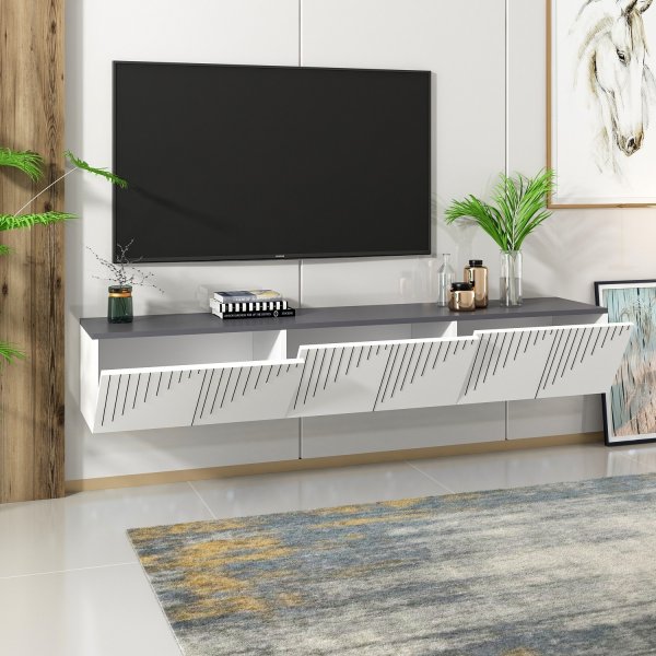 Meuble TV Draw - Blanc/anthracite Meuble TV Draw - Blanc/anthracite