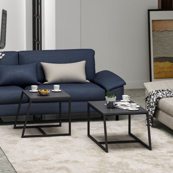 Table basse Pat 75/55 x 50/57 cm - Anthracite Table basse Pat 75/55 x 50/57 cm - Anthracite