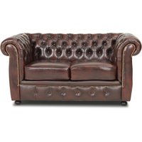 Dublin chesterfield 2-sits soffa - Brunt läder Dublin chesterfield 2-sits soffa - Brunt läder