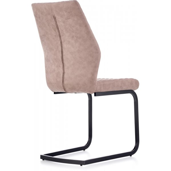 Chaise de salle à manger Floretta - PU beige foncé / noir Chaise de salle à manger Floretta - PU beige foncé / noir