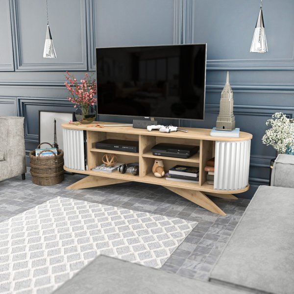 Stormy TV-bänk - Safir ek/vit Stormy TV-bänk - Safir ek/vit