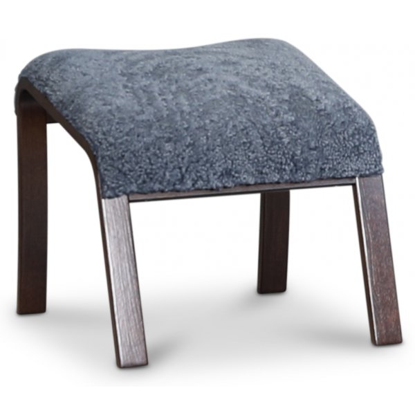Lammet / Fushion fotpall i frskinn scandinavian grey - Mrk valnt
